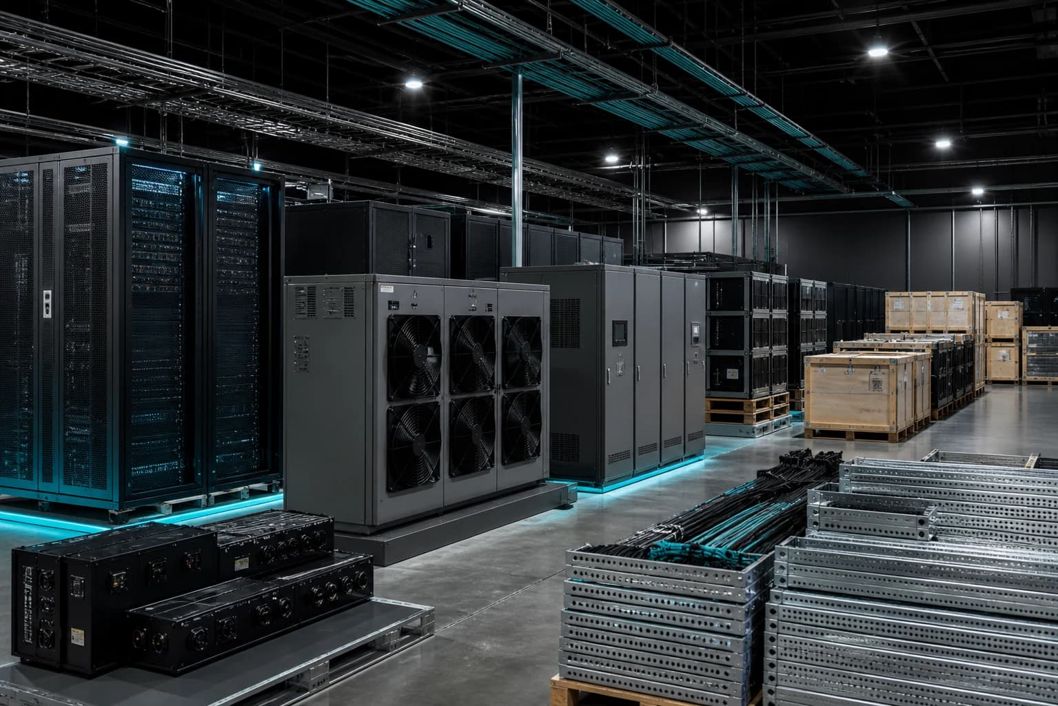 Organized enterprise data center equipment inventory in a staging facility